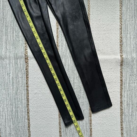 Spanx Black High Rise Faux Leather Leggings Women’s Size Small Petite - Picture 3 of 11